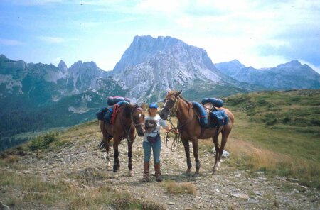 Mit Perla und Terek, im Hintergrund der Trogkofel